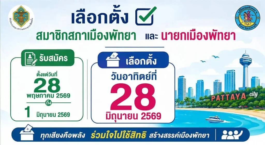 บัตรเลือกตั้งเมืองพัทยา บัตรสีเขียวและบัตรสีชมพู