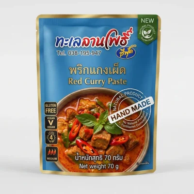พริกแกงเผ็ด ตรา ทะเลลานโพธิ์ซีฟู้ด (Red Curry Paste - Talay Lan Pho Seafood)