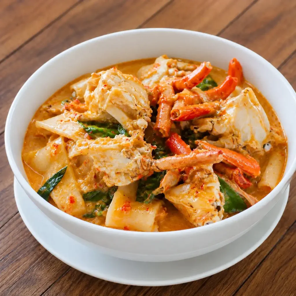 เมนูอาหารเด็ด: ครัวทะเลลานโพธิ์ซีฟู้ด พัทยา 5 crab curry with coconut milk